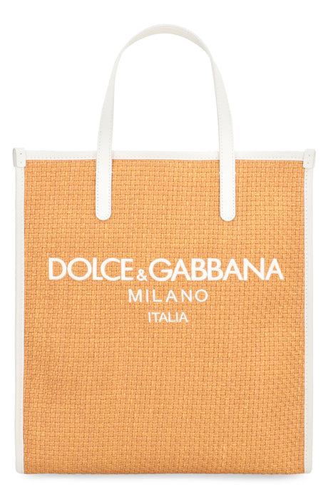 DOLCE & GABBANA Beige Woven Raffia Tote Handbag for Women - SS24 Collection