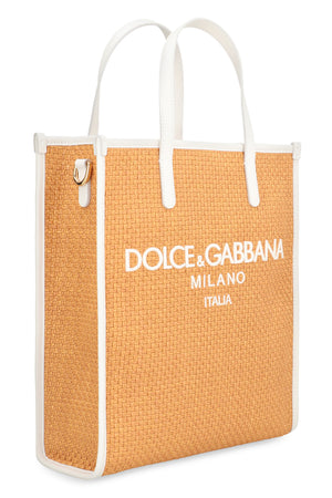 DOLCE & GABBANA Beige Woven Raffia Tote Handbag for Women - SS24 Collection