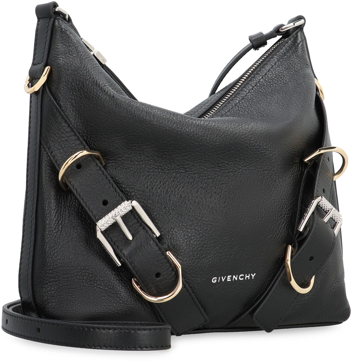 GIVENCHY Mini Leather Handbag with Silver Logo Zip