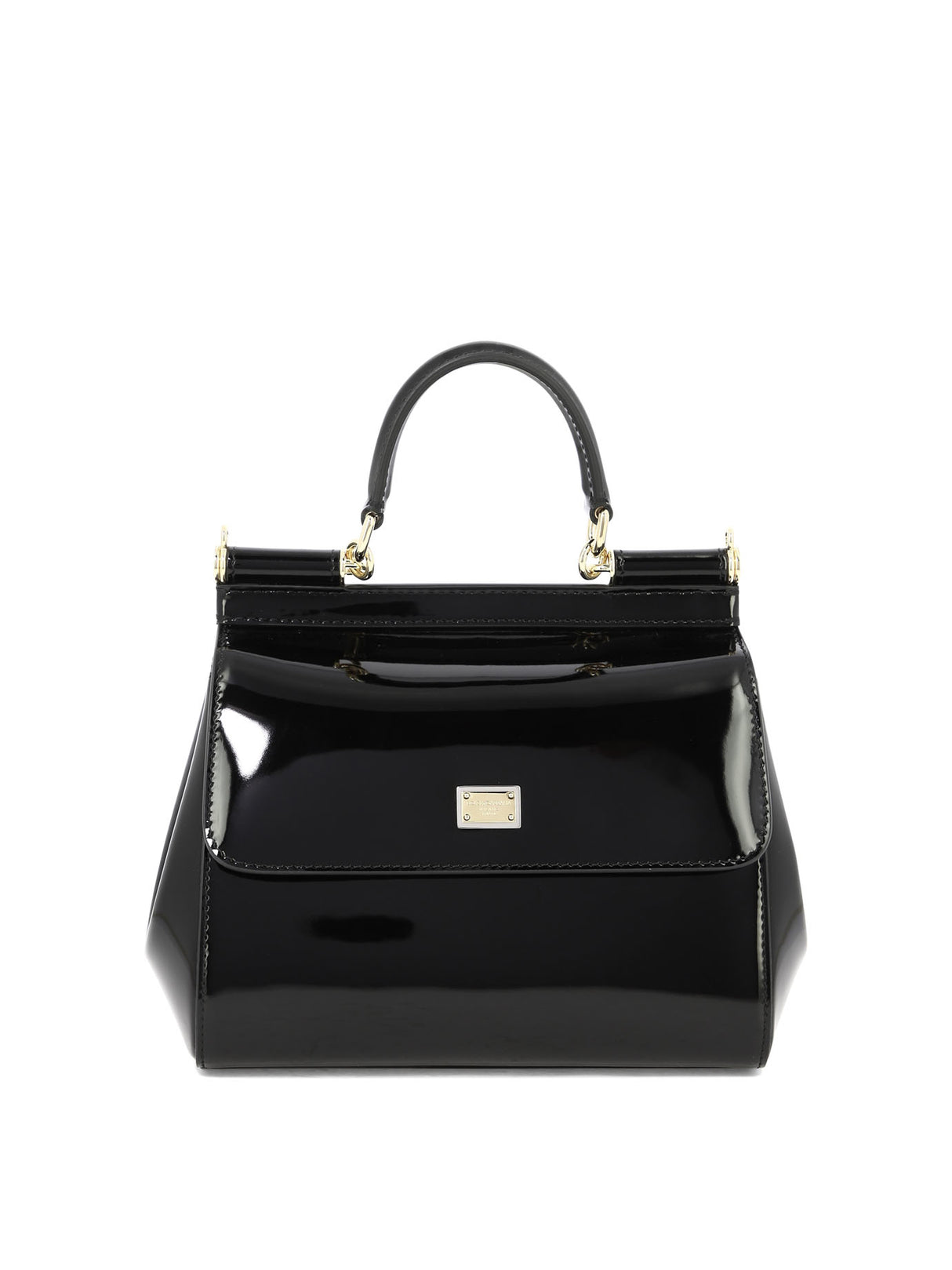 DOLCE & GABBANA Medium Shiny Leather Handbag