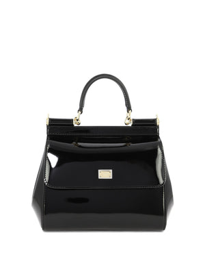 DOLCE & GABBANA Medium Shiny Leather Handbag