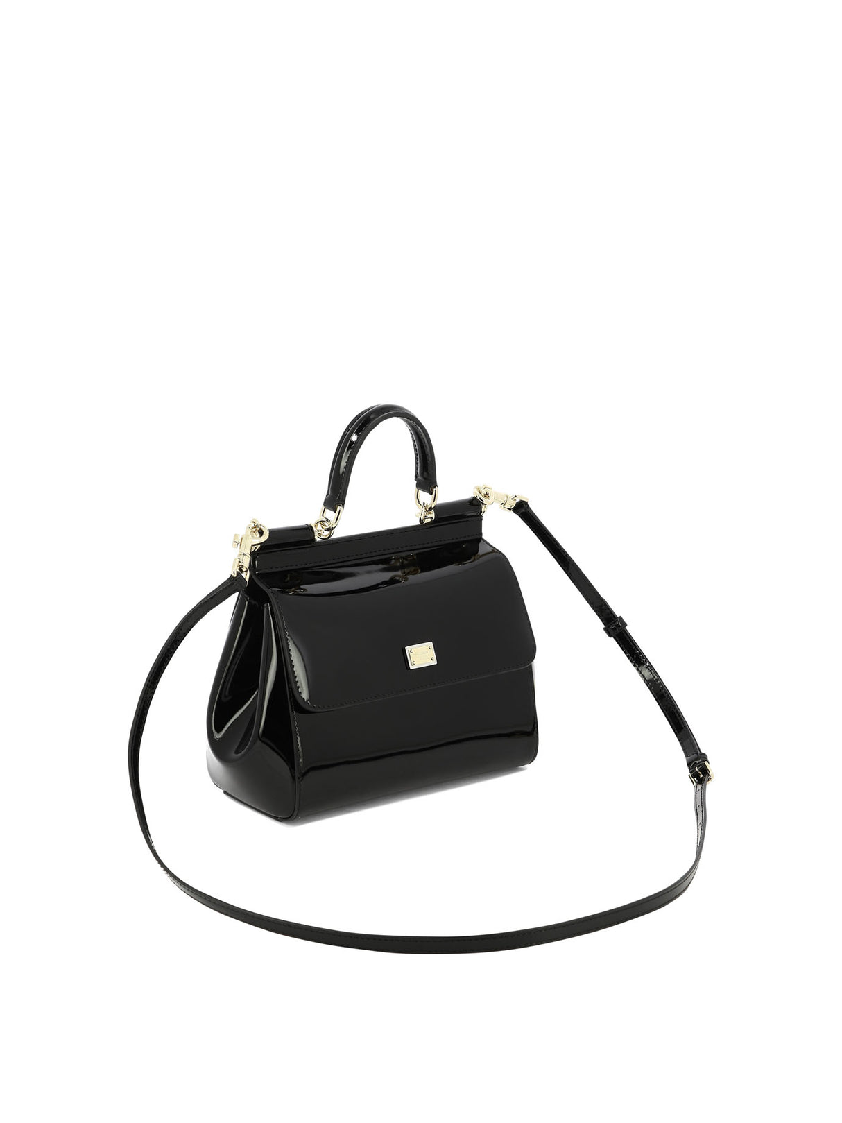 DOLCE & GABBANA Medium Shiny Leather Handbag