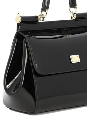 DOLCE & GABBANA Medium Shiny Leather Handbag