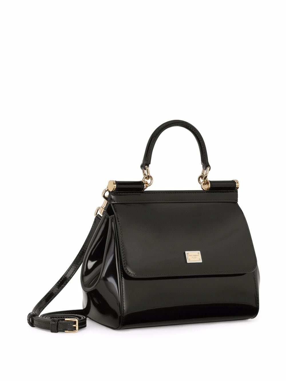 DOLCE & GABBANA Medium Shiny Leather Handbag