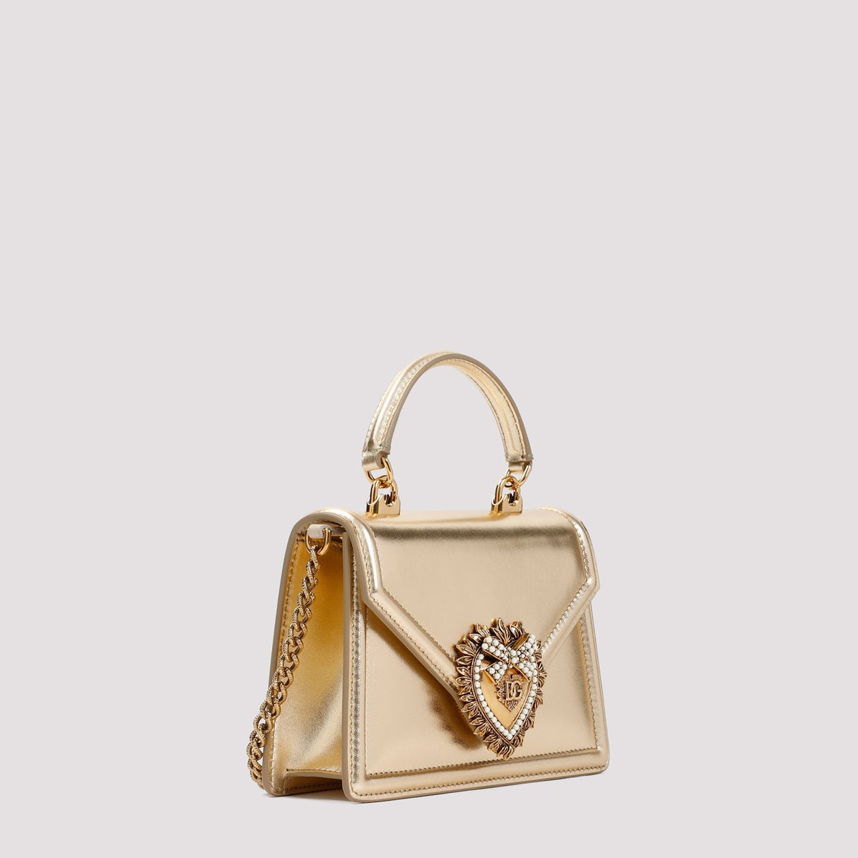 DOLCE & GABBANA Dazzle in Our Metallic Leather Top-Handle Handbag for Women