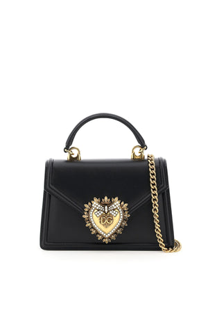 DOLCE & GABBANA Mini Leather Handbag with Pearl Embellishments