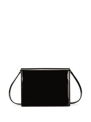 DOLCE & GABBANA Patented Leather Crossbody Handbag with Adjustable Strap