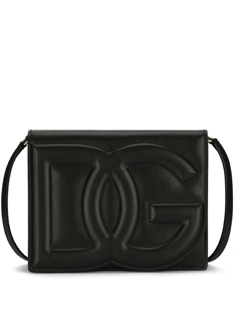 DOLCE & GABBANA Classic Black Leather Handbag with Logo