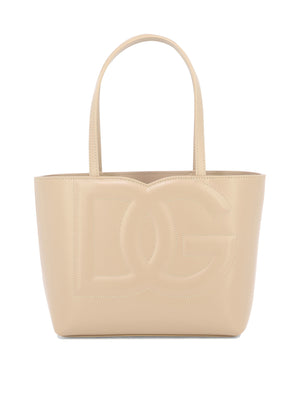 DOLCE & GABBANA Mini Leather Embossed Logo Tote Handbag