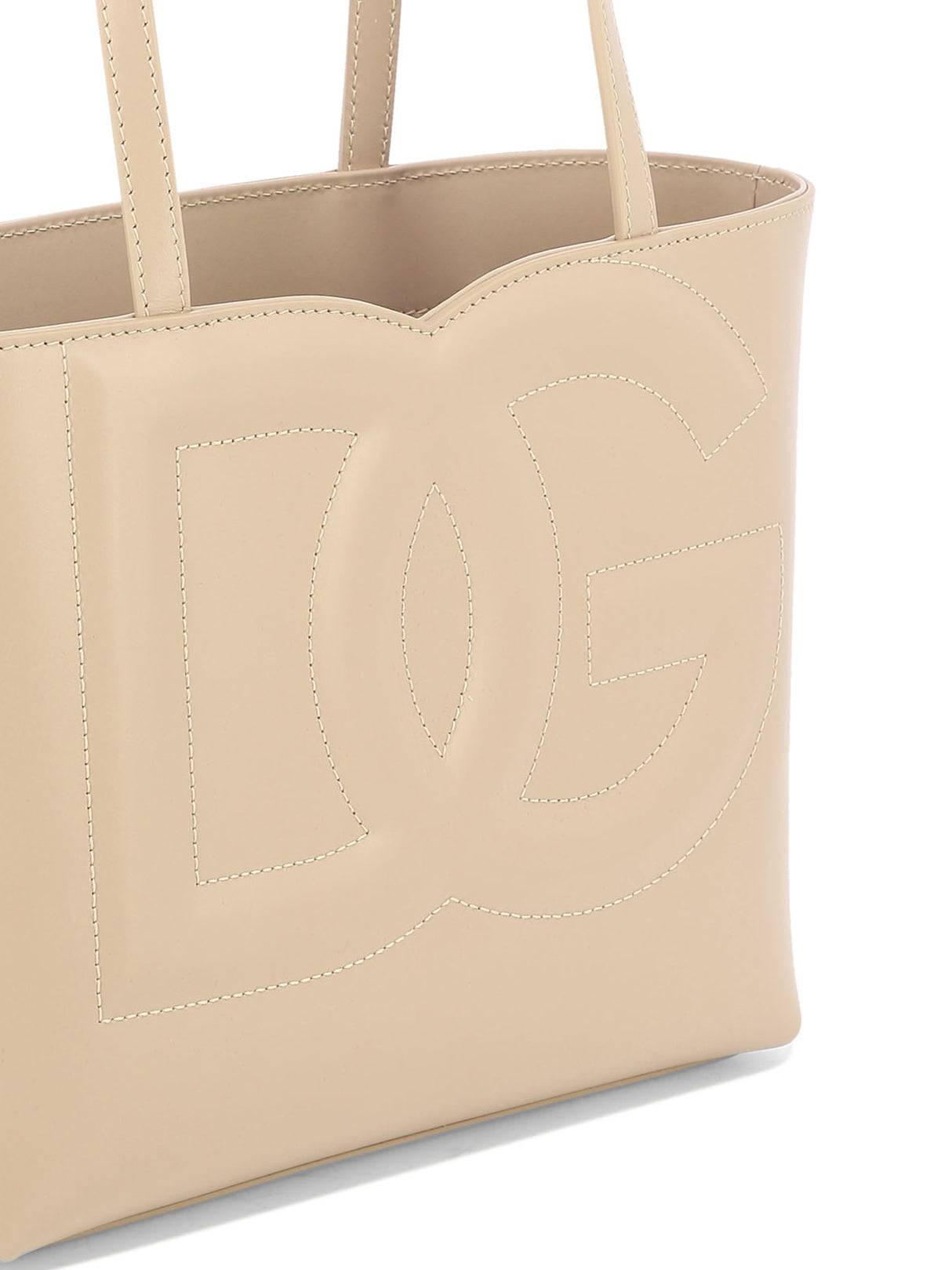 DOLCE & GABBANA Mini Leather Embossed Logo Tote Handbag