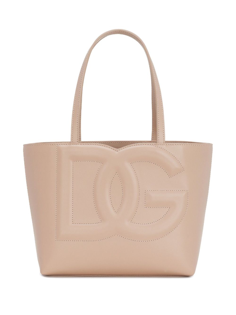 DOLCE & GABBANA Mini Leather Embossed Logo Tote Handbag