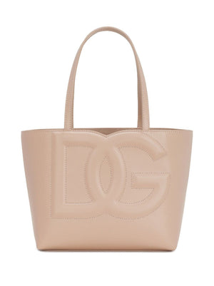 DOLCE & GABBANA Mini Leather Embossed Logo Tote Handbag