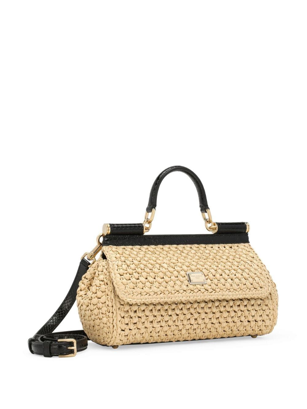 DOLCE & GABBANA Small Sicily Mini Handbag in NaturBlack Python