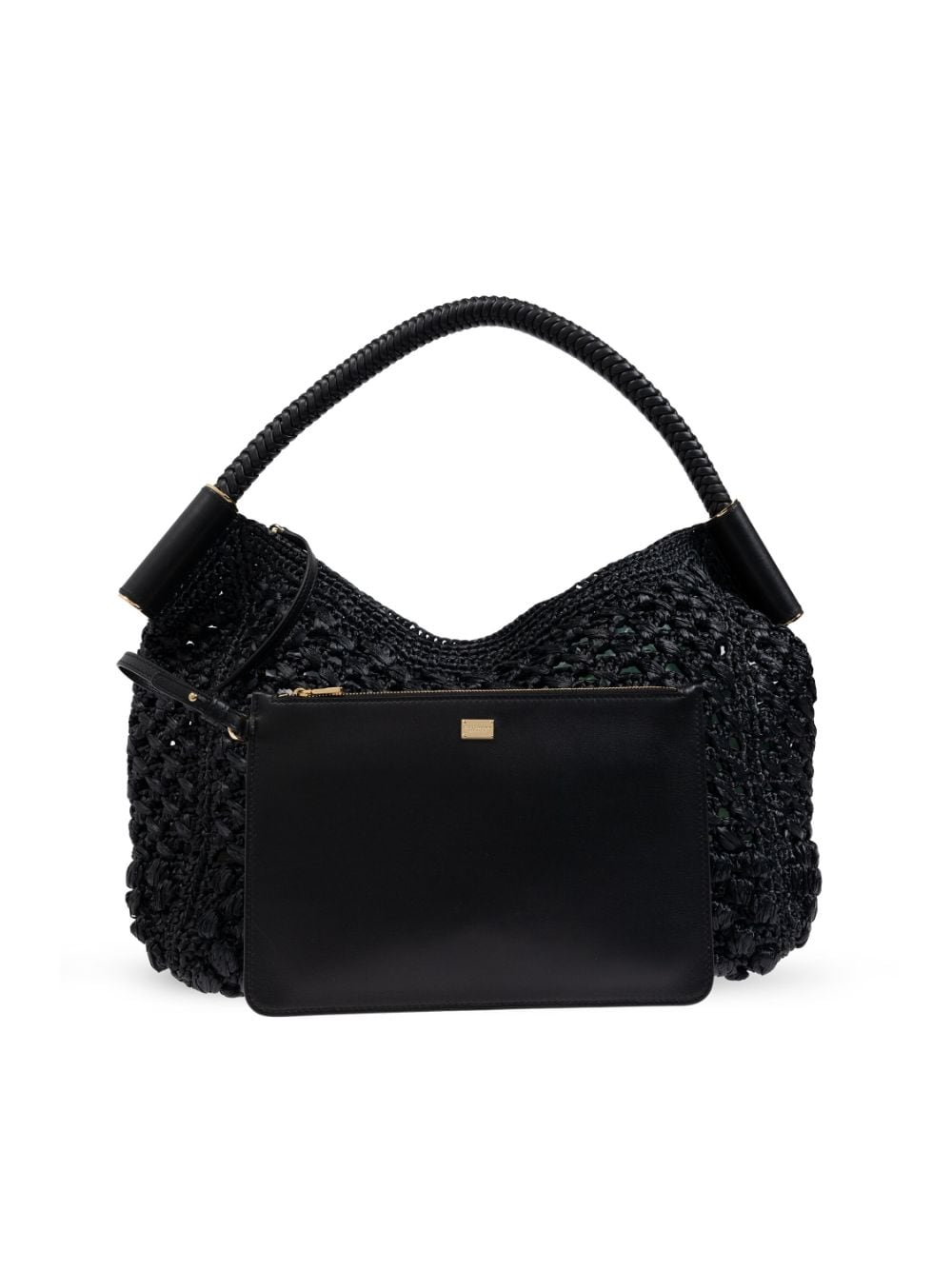 DOLCE & GABBANA Crochet Mini Handbag with Gold-Tone Accents