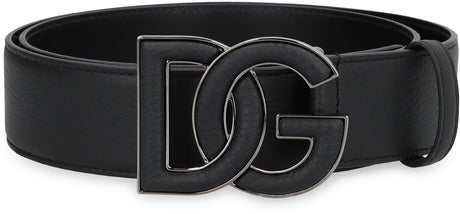 DOLCE & GABBANA 100% Leather Belt with Buckle - 4 cm Height