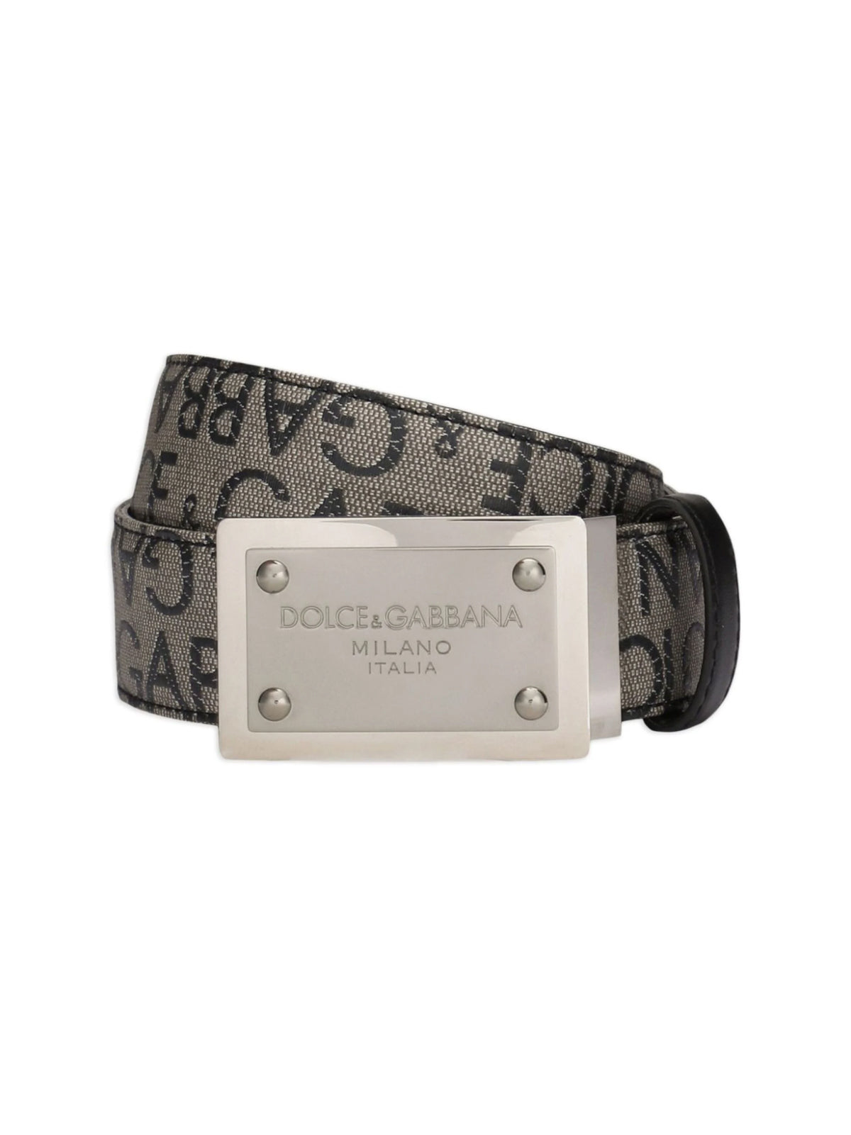 DOLCE & GABBANA Allover Logo Plaque Belt - 3.5 cm Width