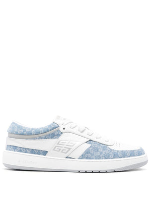 GIVENCHY Low Top Lace Up Denim Monogram Sneakers for Women