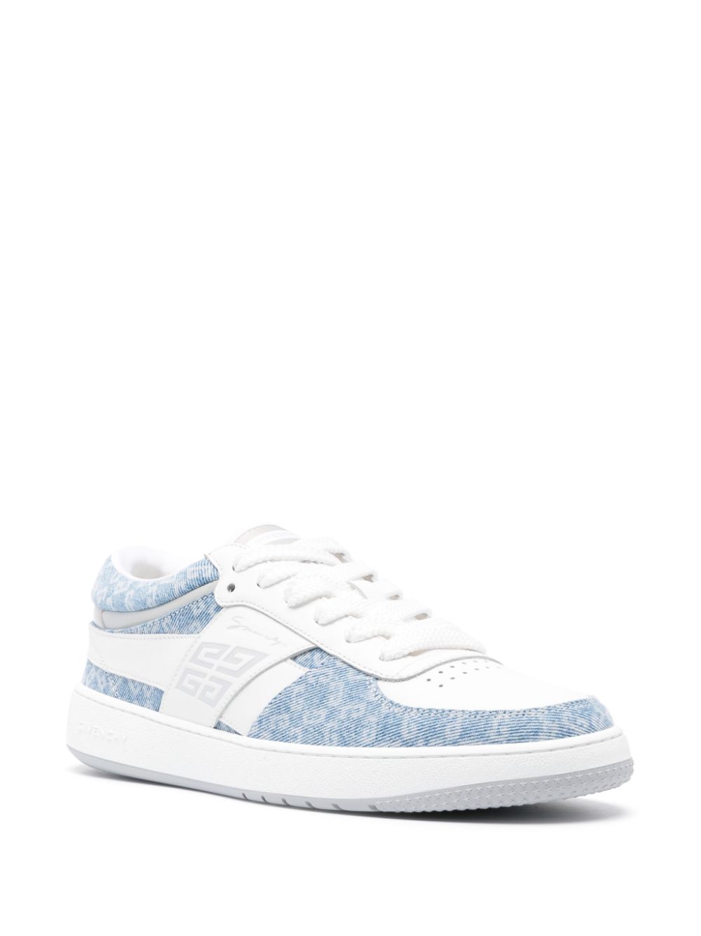 GIVENCHY Low Top Lace Up Denim Monogram Sneakers for Women