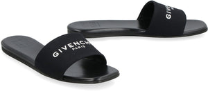 GIVENCHY Leather Slide Sandals with Embroidered Logo