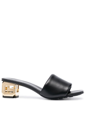 GIVENCHY Chic Flat Sandals with Gold Heel and Logo Detail