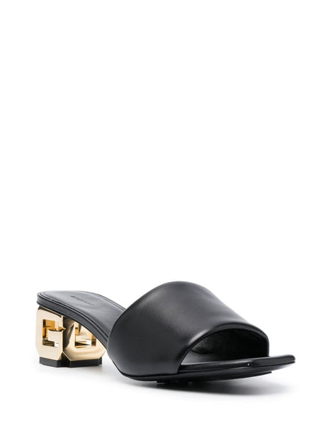 GIVENCHY Chic Flat Sandals with Gold Heel and Logo Detail