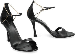 GIVENCHY Liquid Leather Adjustable Ankle Strap Sandals