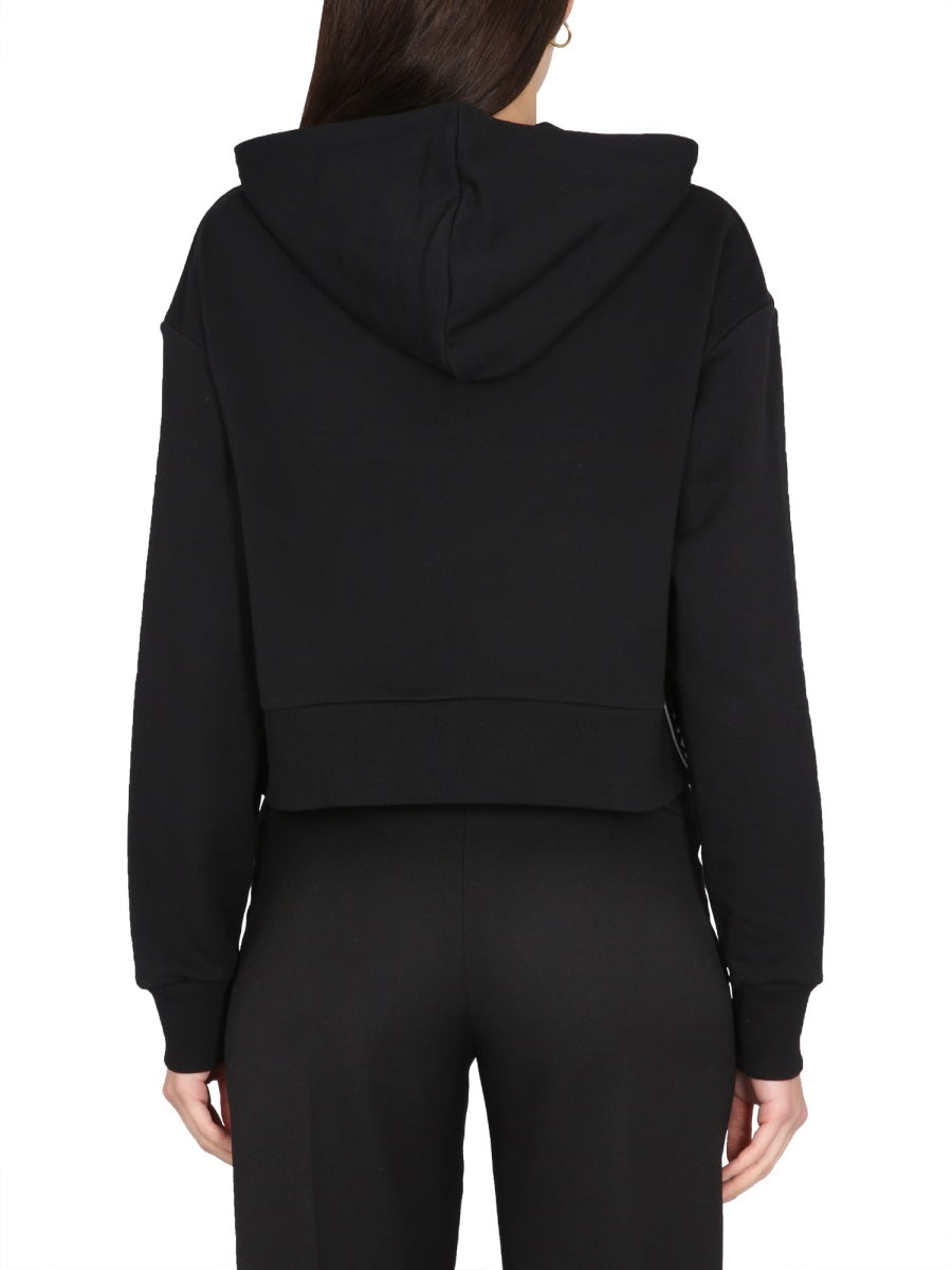 BALMAIN Flocked Logo Drawstring Hoodie for Women