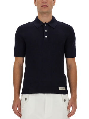 BALMAIN Regular Fit Polo with Logo Patch - Size L