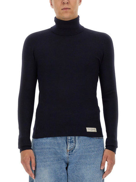 BALMAIN High Neck Patch Logo Turtleneck Shirt for Men