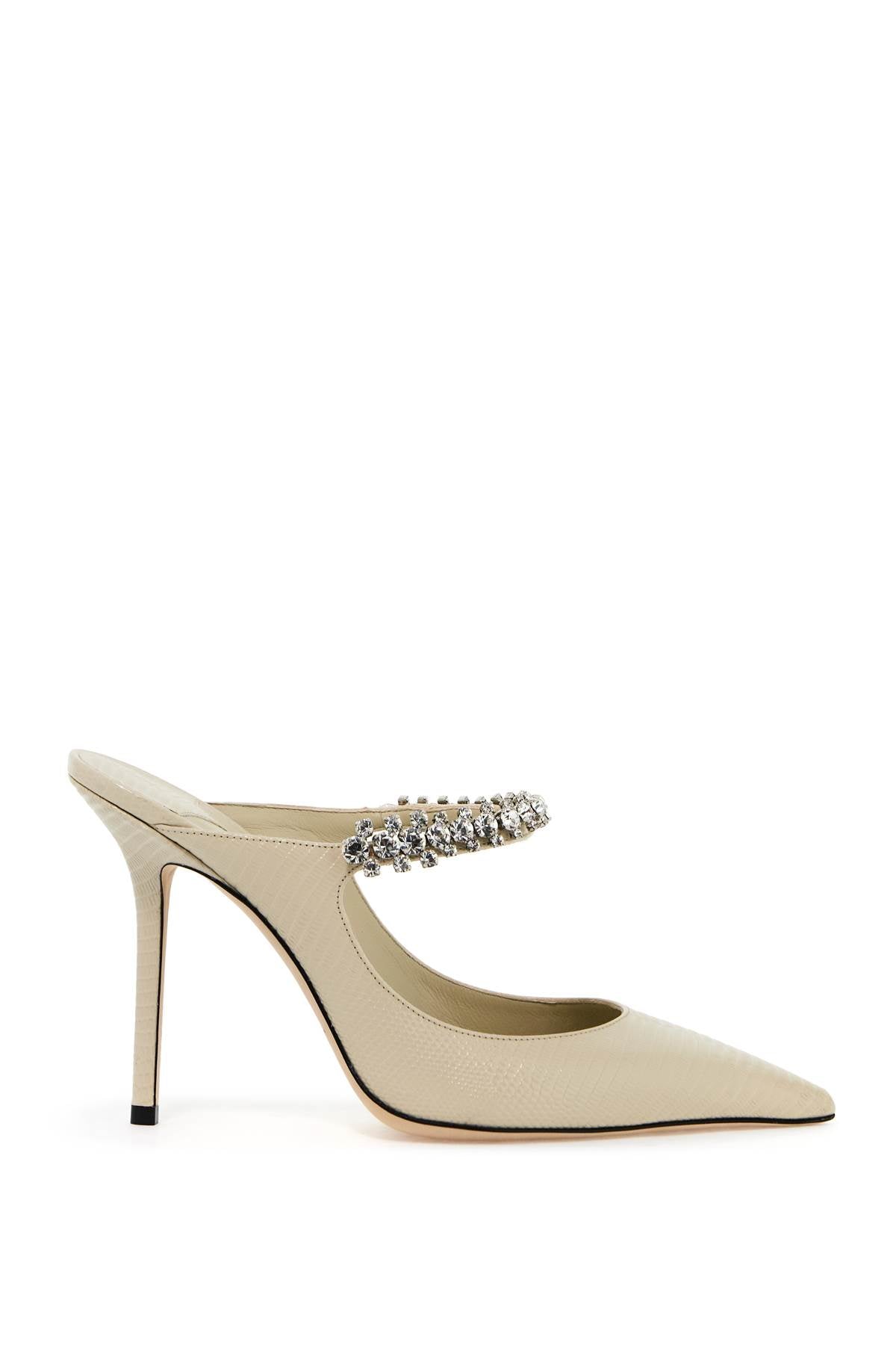 JIMMY CHOO Lizard-Embossed Leather Mini Flat Sandals