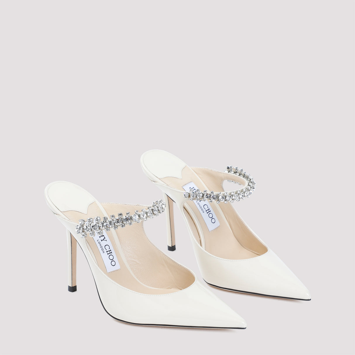 JIMMY CHOO Elegant 100 Flat with Crystal Detail