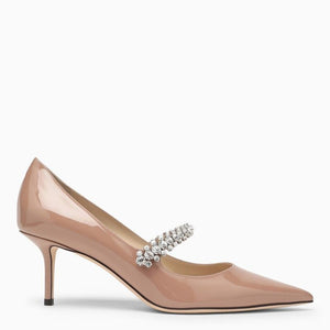 JIMMY CHOO スワロフスキー飾りの特許皮革パンプス（女性用）- ブラック