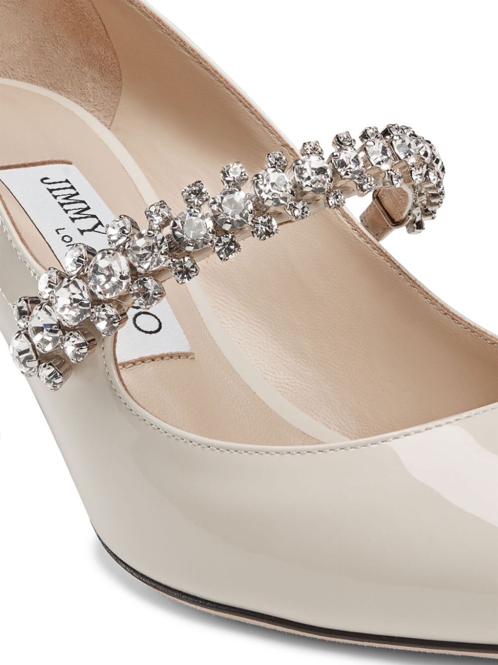 JIMMY CHOO スワロフスキー飾りの特許皮革パンプス（女性用）- ブラック