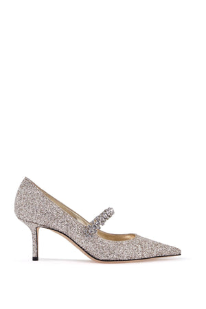 JIMMY CHOO Glittery Pumps with Swarovski Crystal Strap - 65