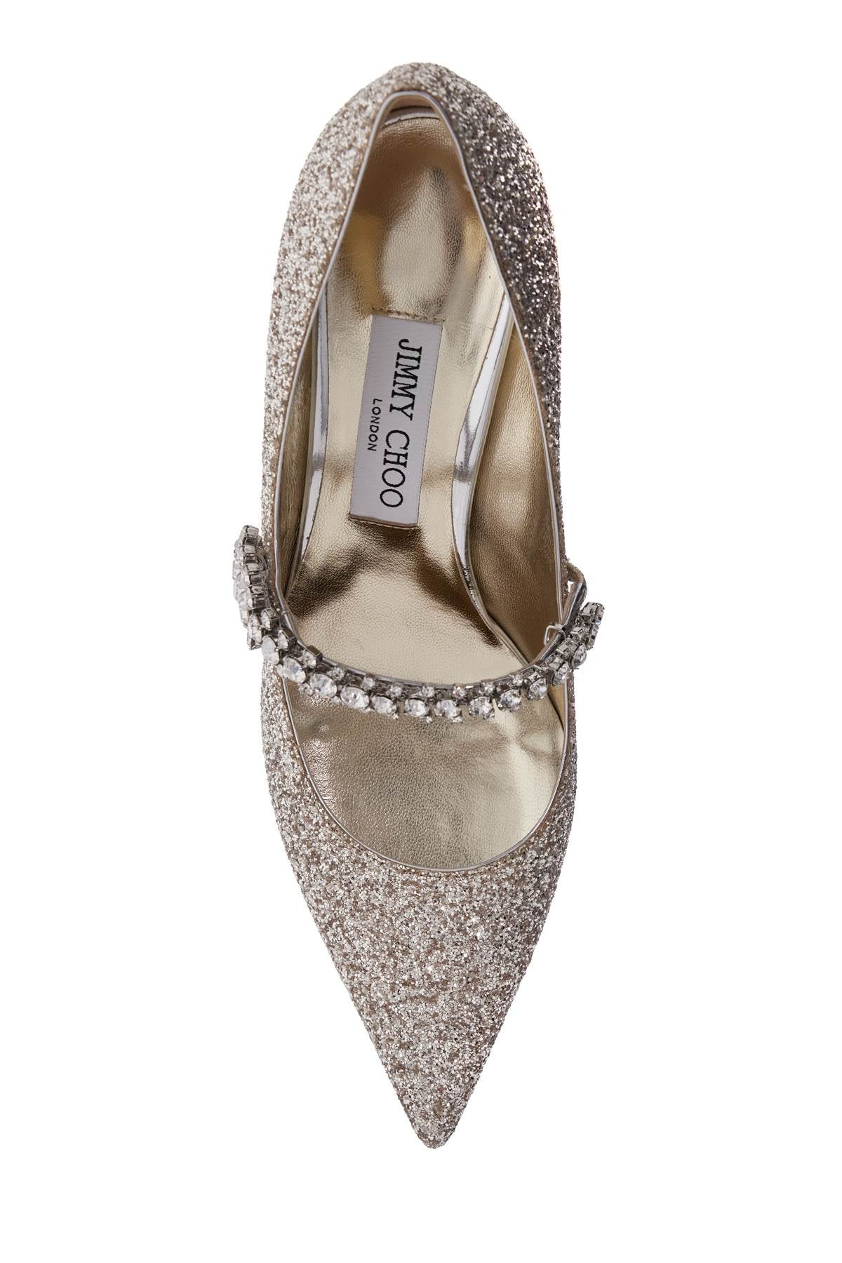 JIMMY CHOO Glittery Pumps with Swarovski Crystal Strap - 65