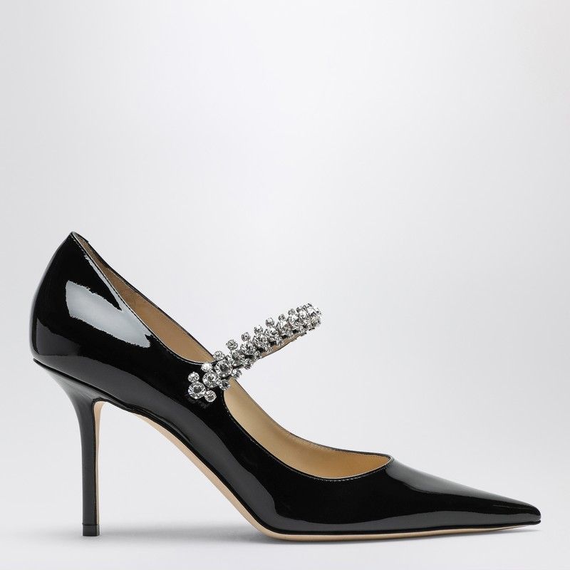 JIMMY CHOO Elegant Pointed Pumps 85 with Crystal Strap