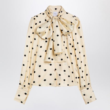 PATOU Silk Polka Dot Blouse with Bow