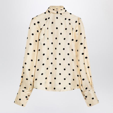 PATOU Silk Polka Dot Blouse with Bow