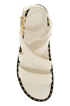 JIMMY CHOO Criss-Cross Strap Flat Sandals