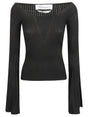 BLUMARINE Elegant Knit Top with Boat Neck and Wide Sleeves