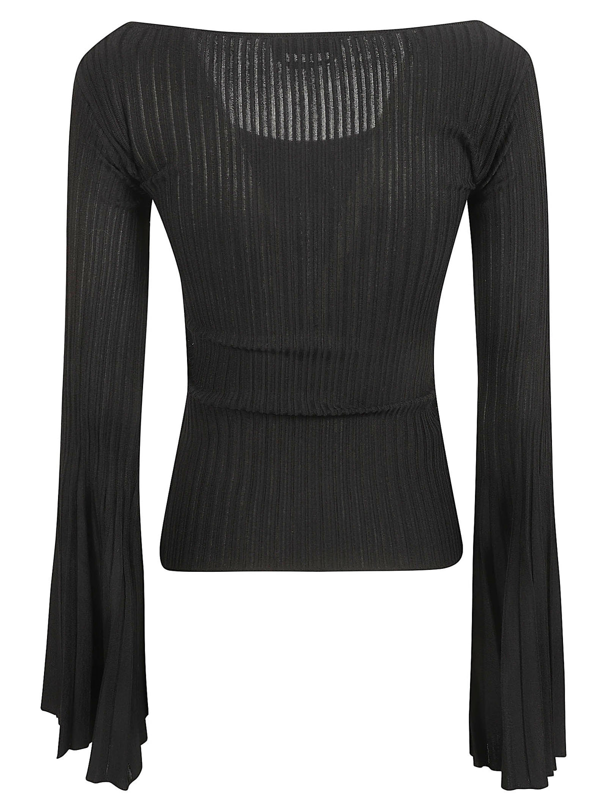 BLUMARINE Elegant Knit Top with Boat Neck and Wide Sleeves