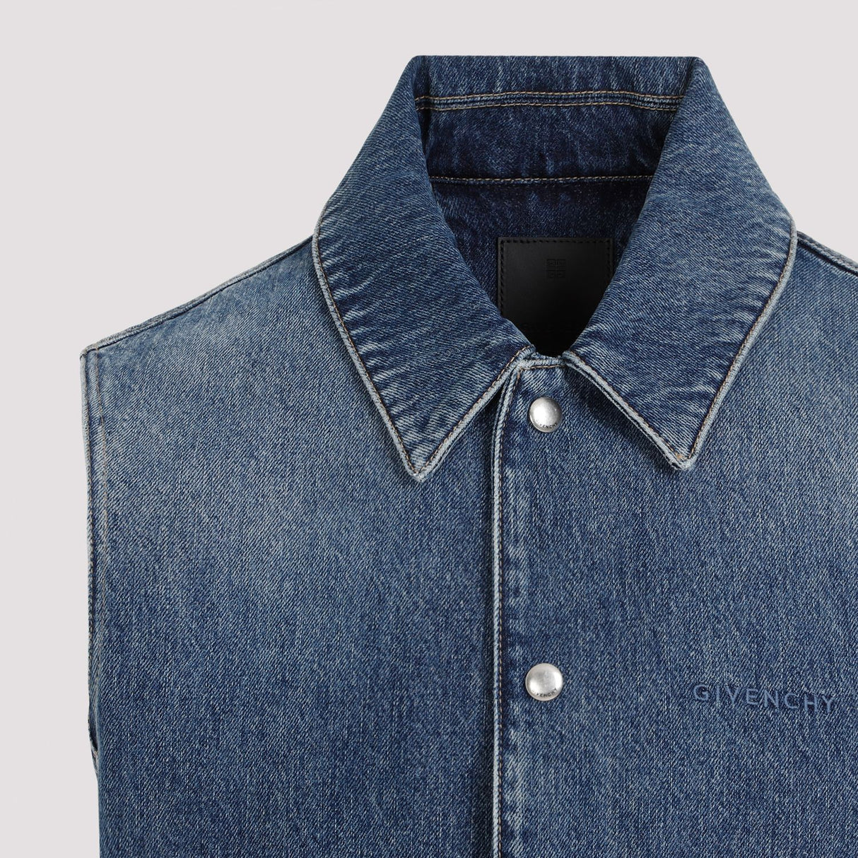 GIVENCHY Classic Denim Vest with Dual Zipped Pockets - Men’s Fashion