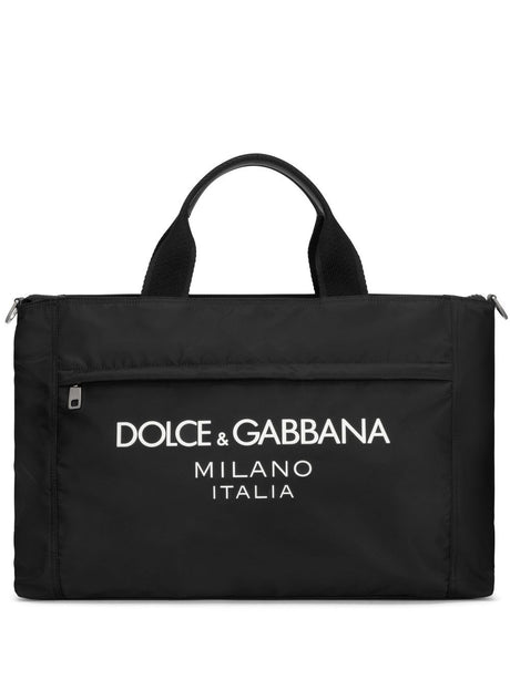 DOLCE & GABBANA Nylon Shoulder Bag with Logo - Adjustable and Removable Strap