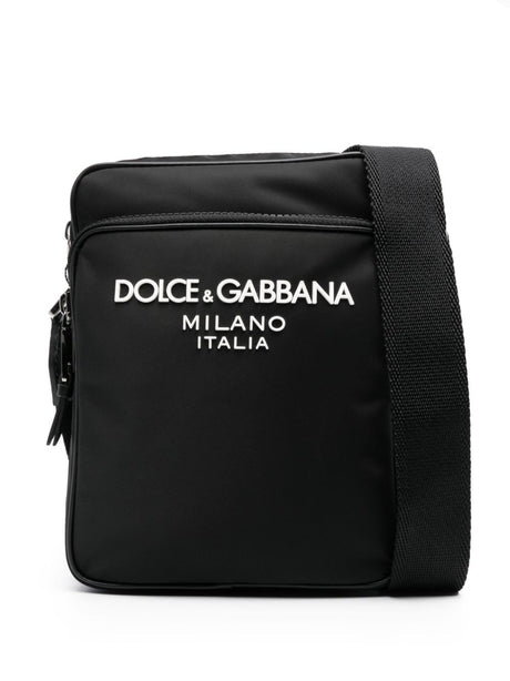 DOLCE & GABBANA Adjustable Black Shoulder Strap with Leather Trim