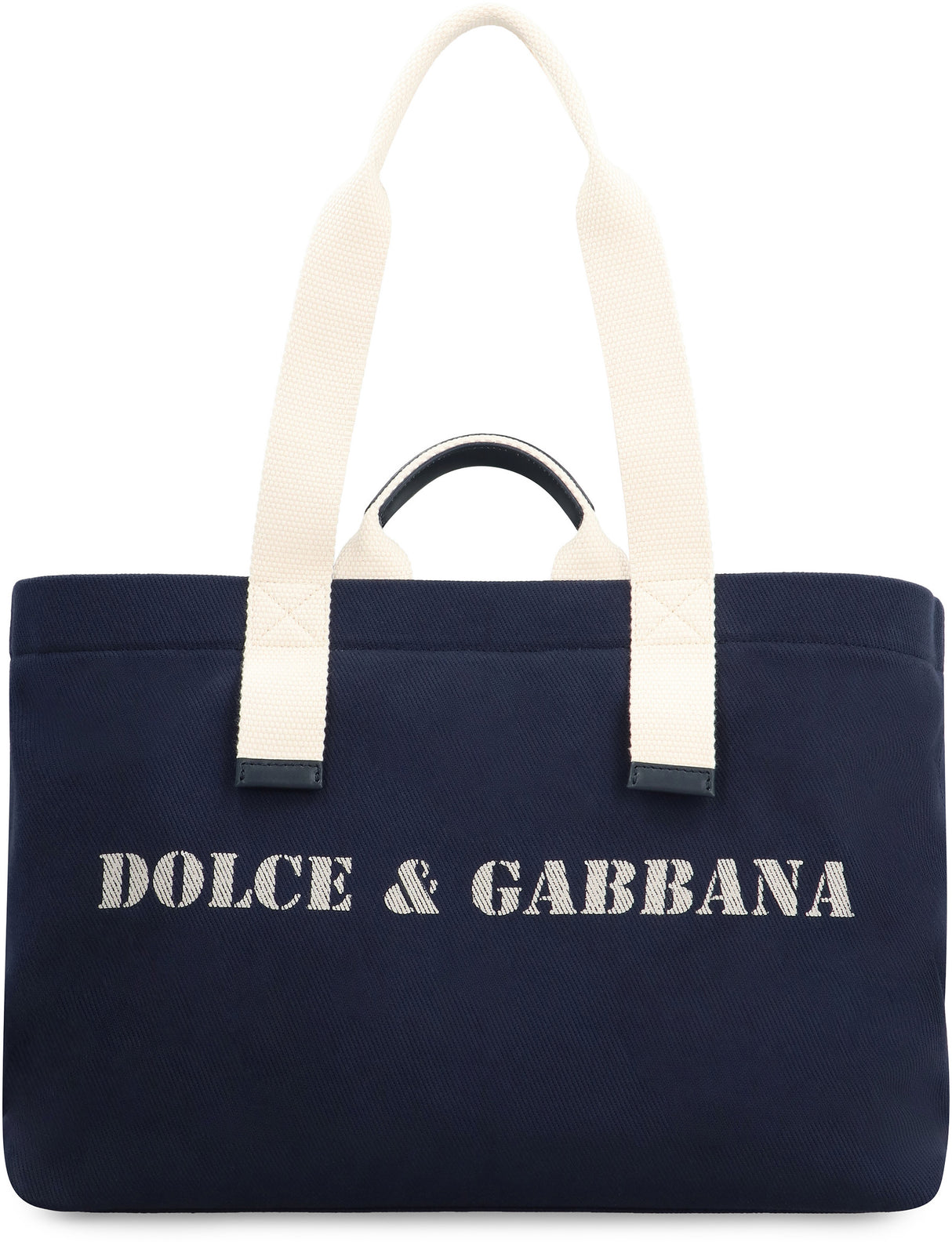 DOLCE & GABBANA メンズ用ネイビープリントトートバッグ（SS24）