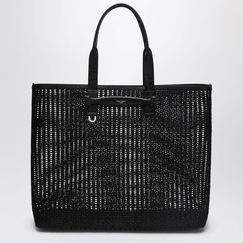 DOLCE & GABBANA Adamo Woven Mesh Shopping Handbag