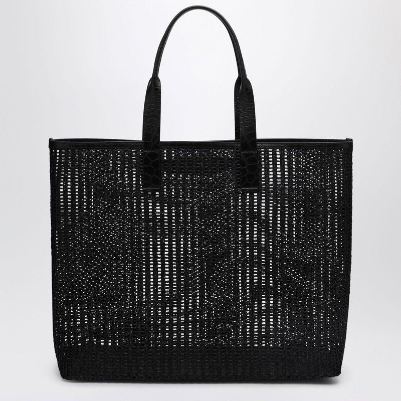 DOLCE & GABBANA Adamo Woven Mesh Shopping Handbag