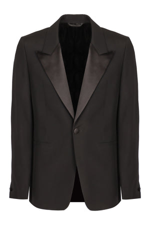 GIVENCHY Elegant Slim Fit Wool Jacket with Satin Collar