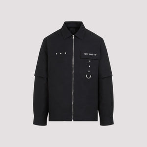 GIVENCHY Cotton Zip-Up Shirt with Detachable Sleeves - Spring/Summer 2024