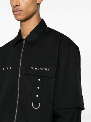 GIVENCHY Cotton Zip-Up Shirt with Detachable Sleeves - Spring/Summer 2024